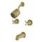 Kingston Brass KBX8147BX Two-Handle Tub and Shower Faucet, Brushed Brass KBX8147BX - alternate 1